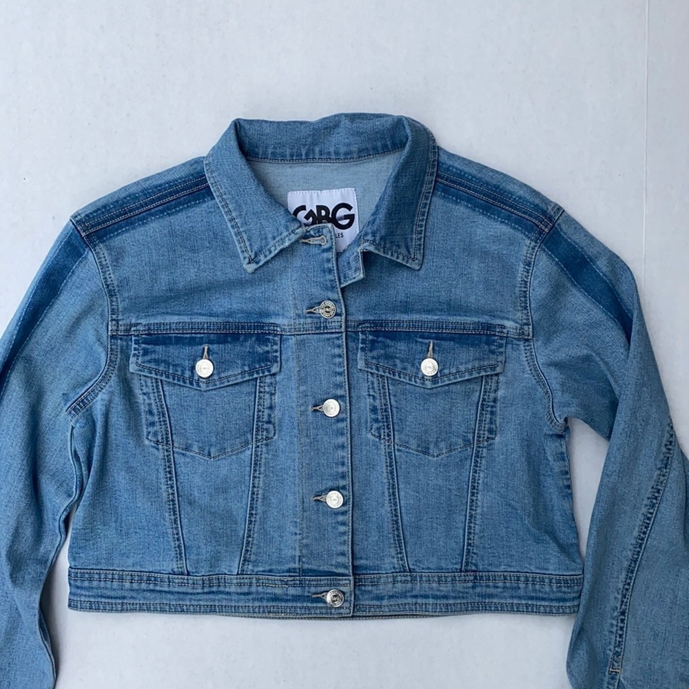 New G by GUESS Crop Denim Women's Jacket SZ S